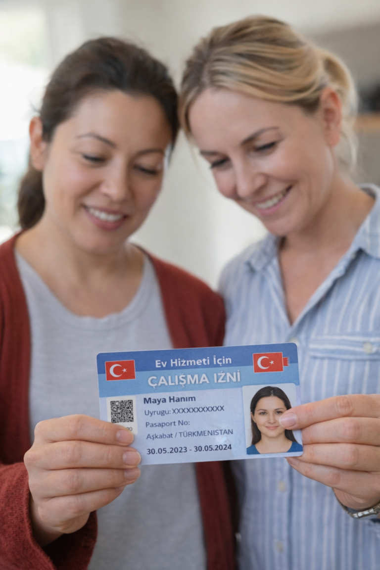 Kaçak durumdayken çalışma izni alan yabancı bakıcı ve işveren ailesi Ankara
