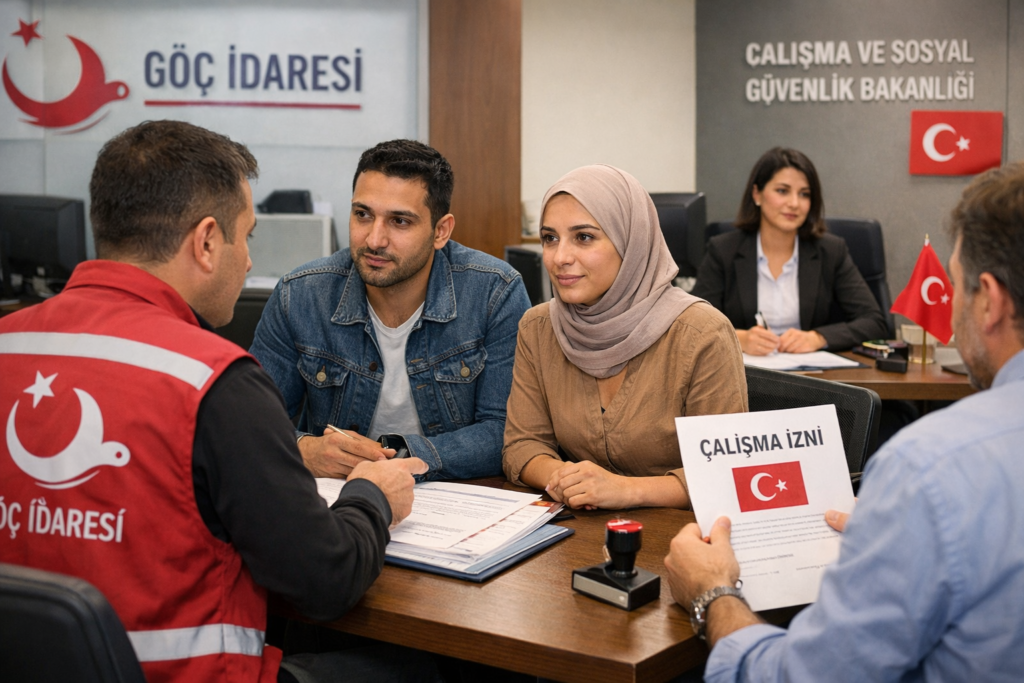 Türkiye’de kaçak durumdaki yabancıların Göç İdaresi’nde ikamet ve çalışma izni süreci için resmi başvuru yaparken danışmanlık alması